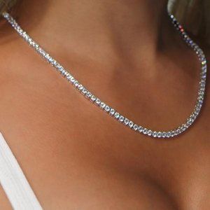 COUNTRY STRONG  16" Plated SPARKLY TENNIS NECKLACE